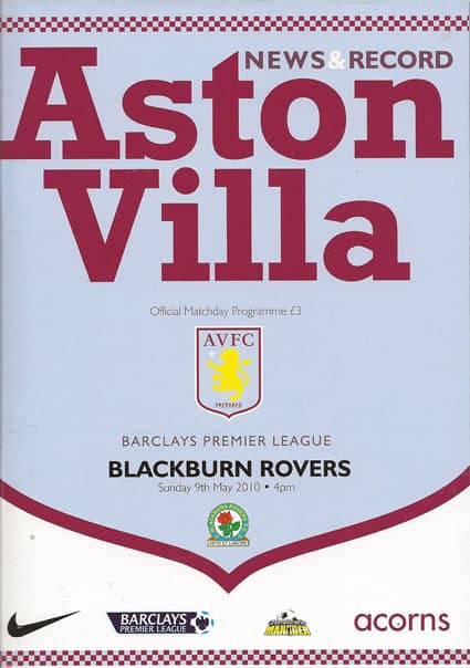 Aston Villa FC v Blackburn Rovers FC